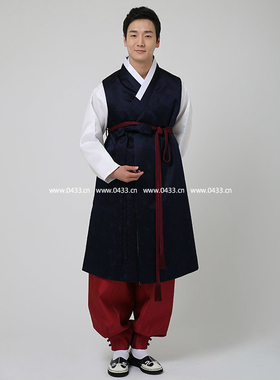 男士婚礼新郎舞台韩服进口面料朝鲜族传统服装/H-M01828