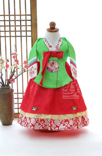 韩国进口面料女宝宝一周岁生日韩服 儿童礼服 H-E01103