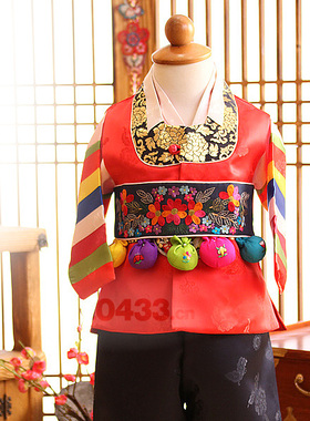 韩国传统男童韩服朝鲜族男宝宝一周岁生日礼服男孩儿童韩服E01355