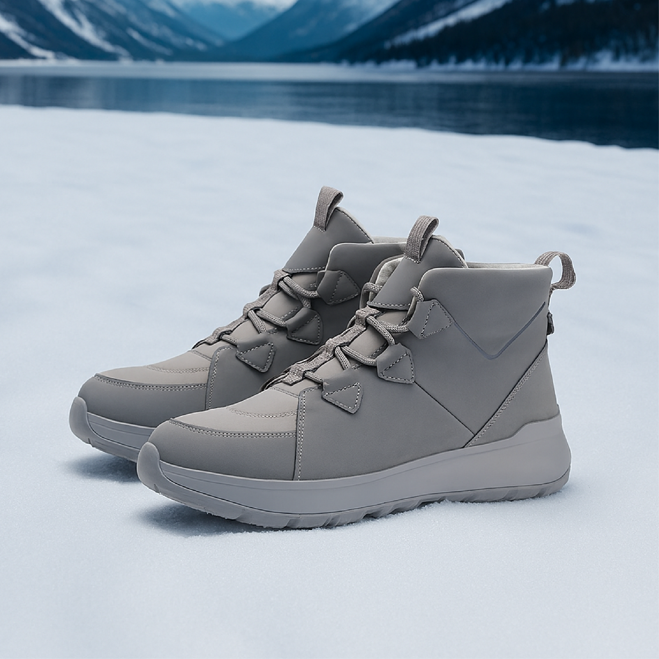 迪家冬季雪地靴新款高帮加绒加厚保暖马丁靴户外防水防滑男鞋2509