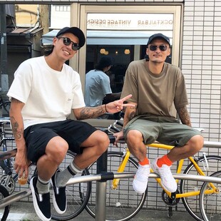 日系复古潮牌刺绣工装五分裤男夏季宽松休闲裤松紧腰抽绳百搭短裤