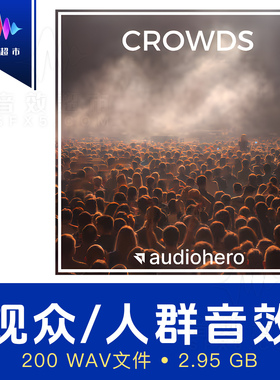 室内户外人群环境/体育观众吵闹walla氛围 Audio Hero - Crowds