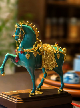 朱炳仁铜X周大生【马到功成】马年骏马客厅玄关装饰桌面摆件