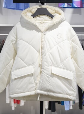 李宁单排扣女子常规宽松棉服