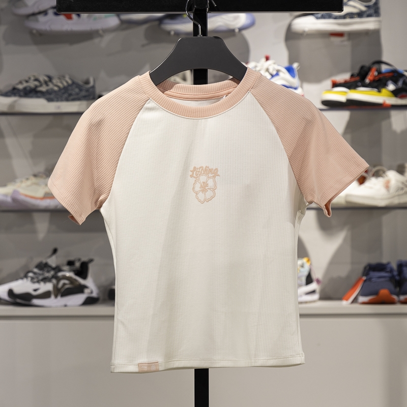 李宁短袖女子透气短袖文化衫