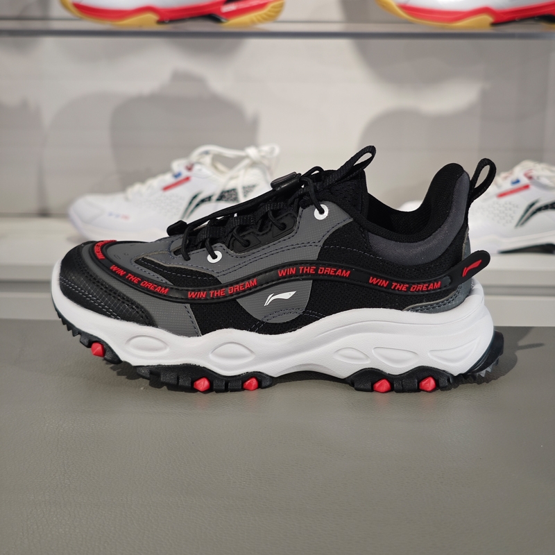 李宁儿童休闲鞋2024冬季新品男女大童轻便软底防滑运动鞋YKCU192