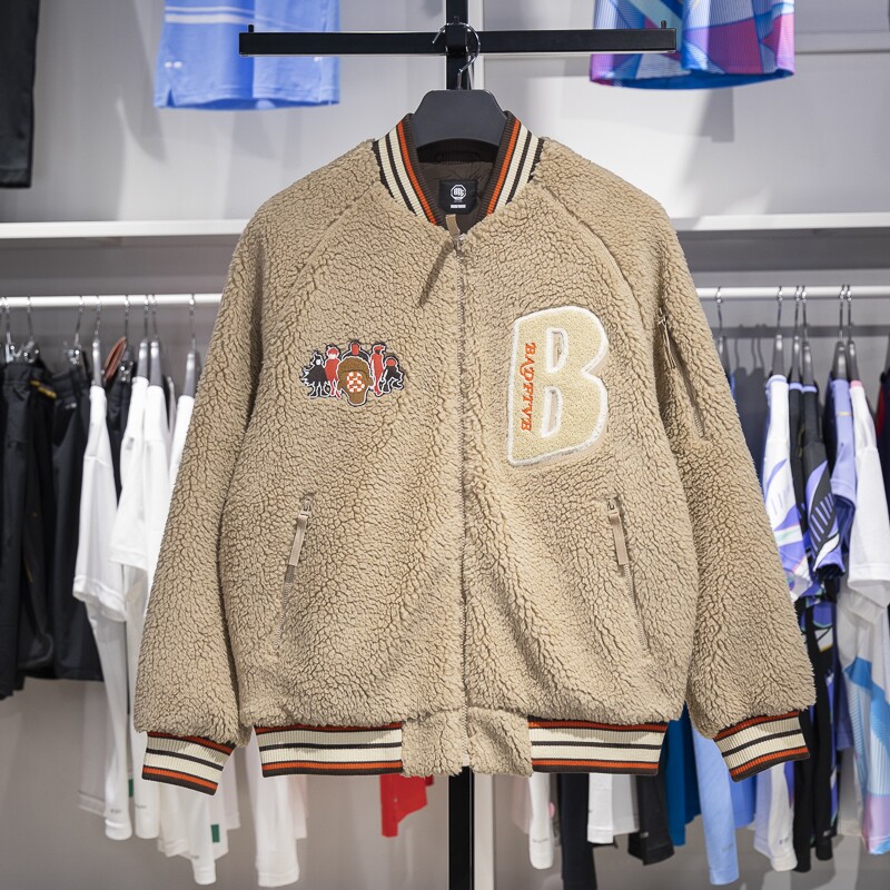 李宁男子聚酯纤维针织棉服