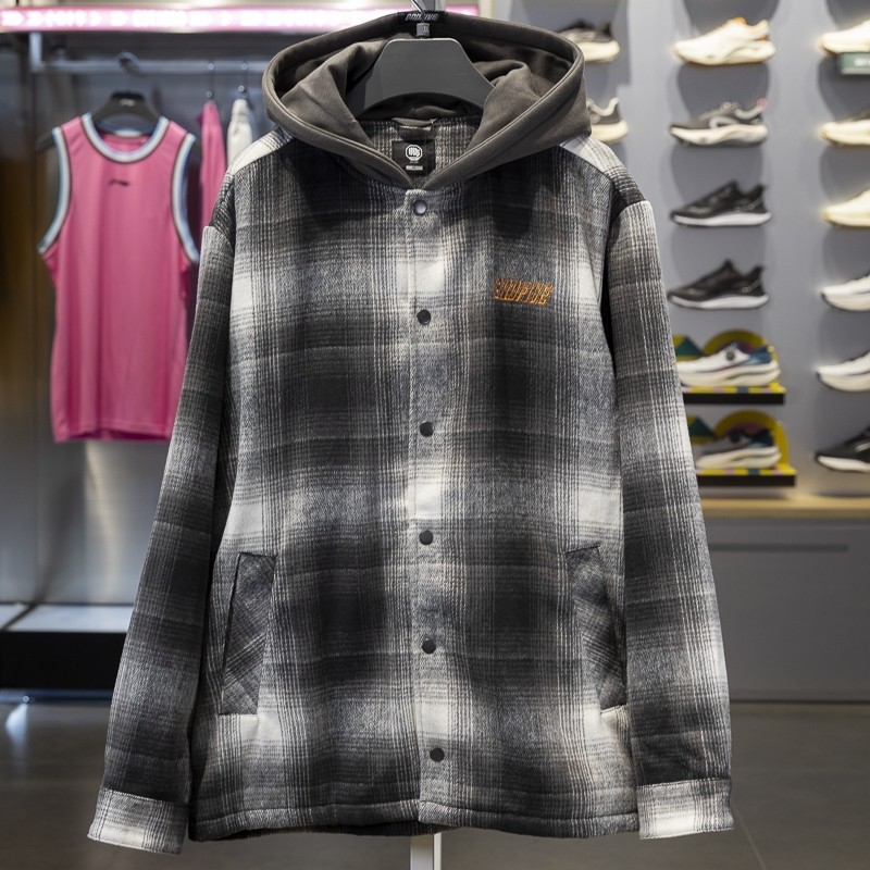 李宁男子连帽宽松外套