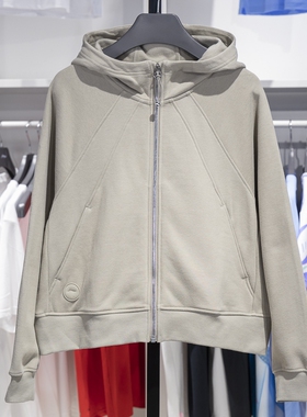 李宁外套2023秋冬女子健身系列加绒保暖宽松开衫连帽卫衣AWDT802