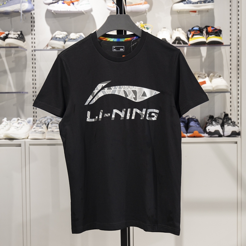 李宁短袖男子吸湿排汗短袖文化衫