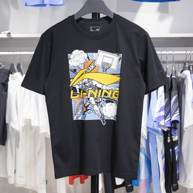 李宁短袖男子纯棉透气T恤