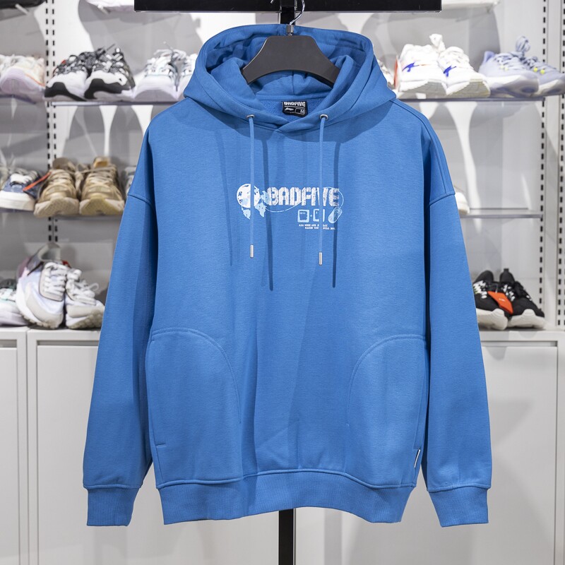 李宁男子连帽加绒保暖套头卫衣