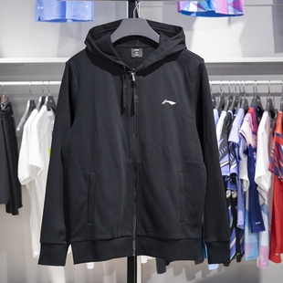 休闲百搭透气运动外套YWDU341 新款 李宁开衫 连帽卫衣男子2024秋季