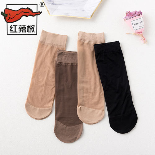 红辣椒丝袜牛筋丝短袜春夏女耐磨
