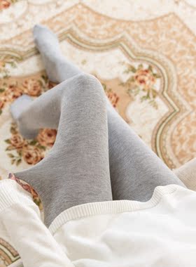 红辣椒连裤袜棉感细条纹提臀灰色春秋女220D踩脚裤8717连裤袜9799