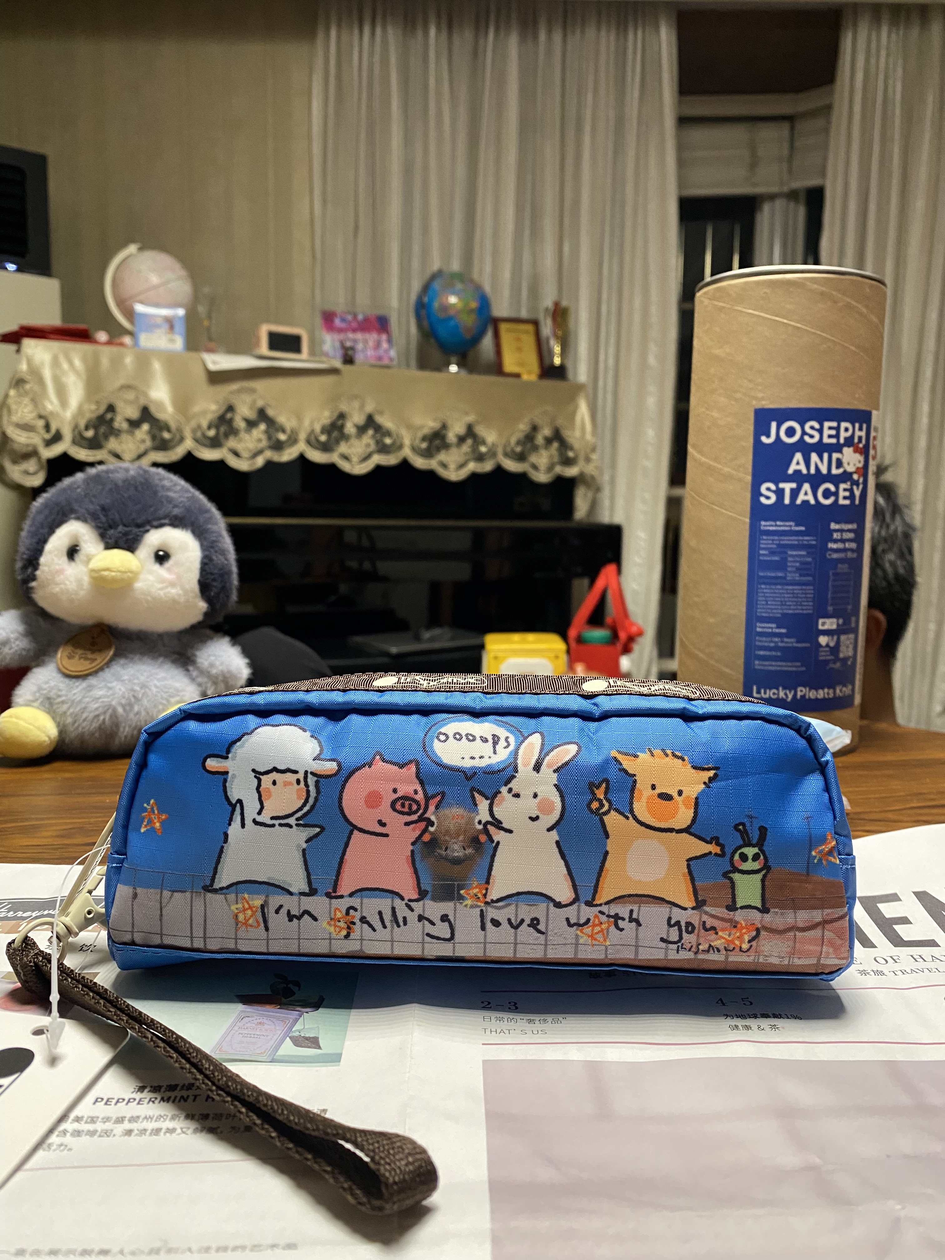 小羊波德莱尔笔袋 内含网袋拉链层松紧带和多个贴边口袋~