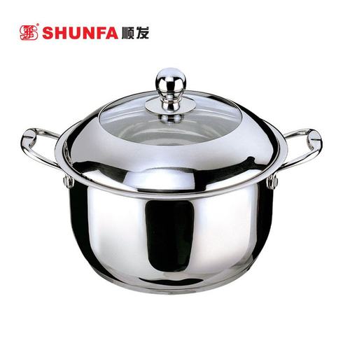 18cm无涂层304不锈钢通用汤奶锅