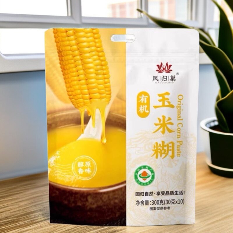 凤归巢有机玉米糊300g独立包装控糖人群适用即食代餐粗粮食品2509