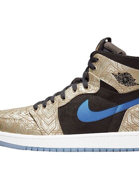 AJ1黑金镭射黄金甲男高帮篮球鞋