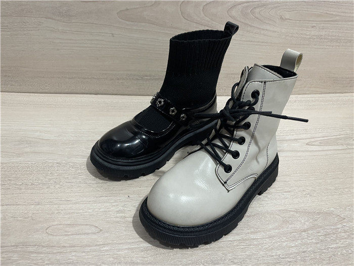 2023品牌断码真皮童鞋女童短靴子公主靴儿童袜子靴弹力靴A2250061