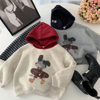 儿童加绒卫衣一体绒加厚羊羔绒冬