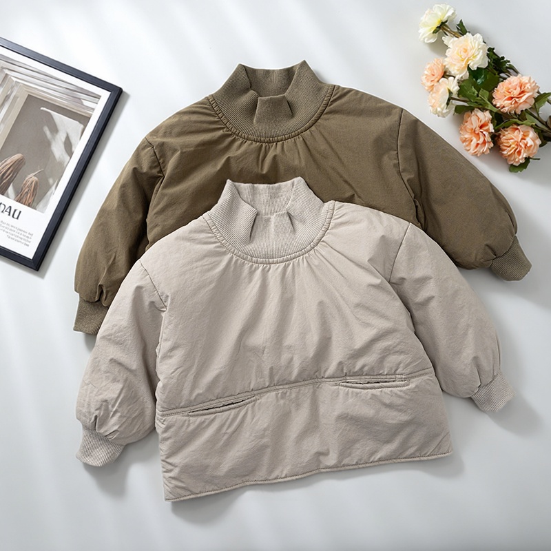 儿童棉服内胆薄棉秋冬款二棉童装中领男女童套头棉衣宝宝夹棉卫衣