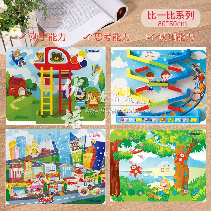 飞机降落 火车滑珠 现代城市 猴子下滑幼儿园儿童墙面操作认知板
