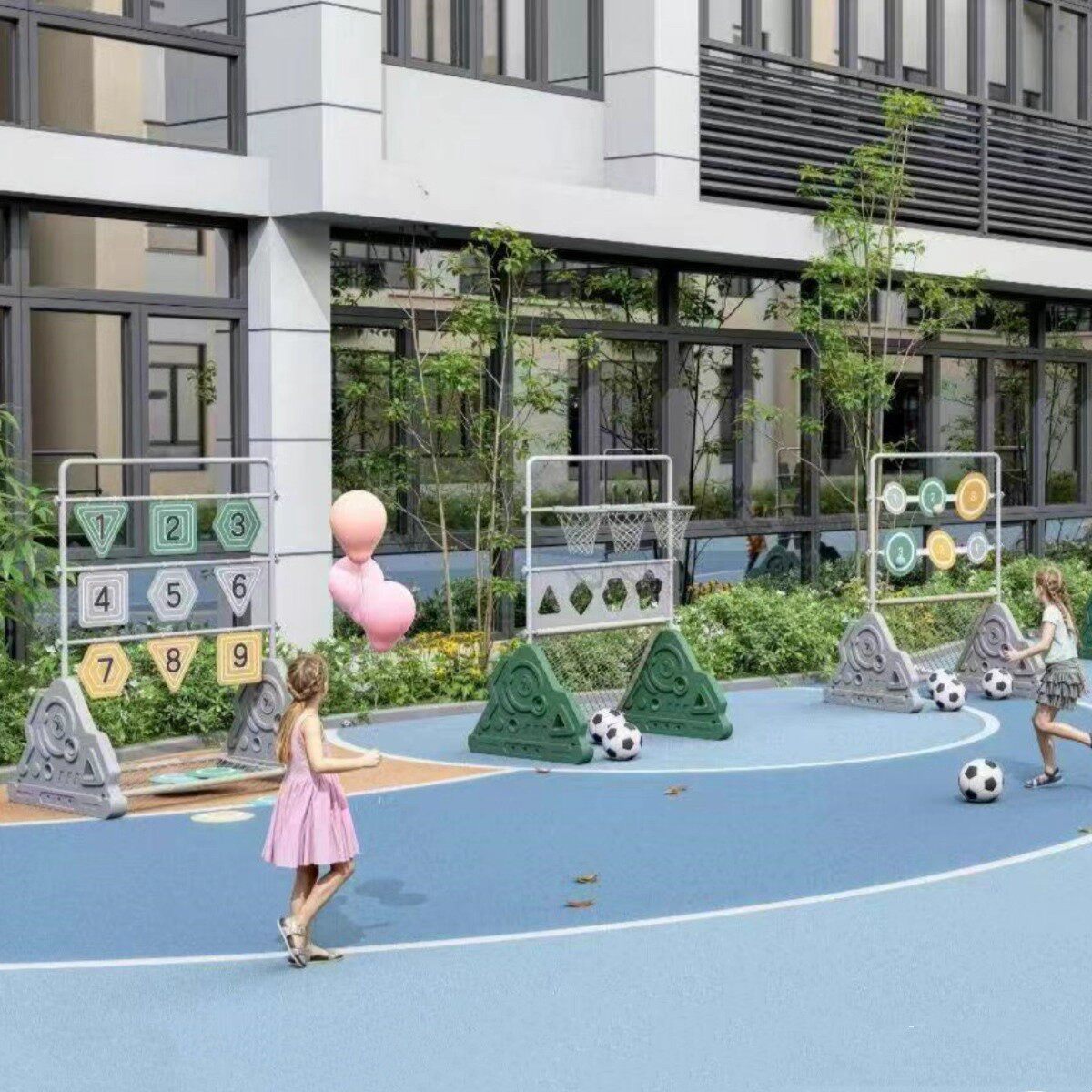 幼儿园儿童户外运动抛接投掷架组合拓展游戏沙包飞盘投篮游乐设备