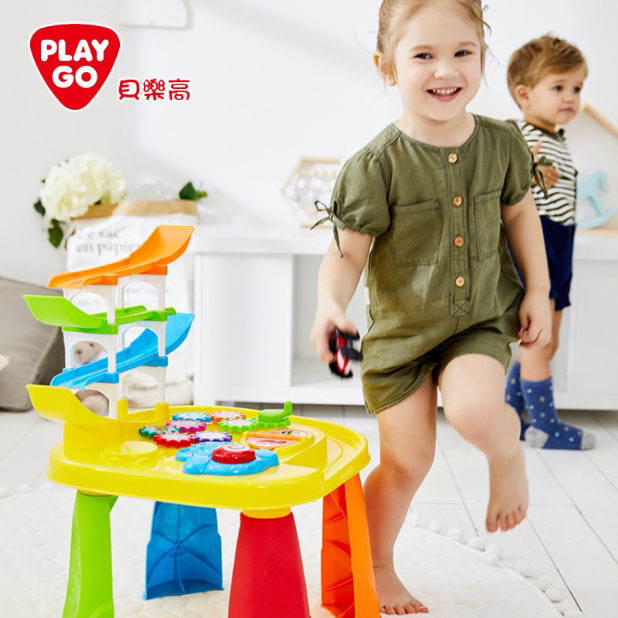 儿童游乐中心Playgo贝乐高幼儿早教园儿童多功能汽车轨道齿轮桌