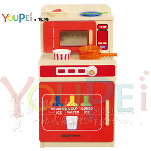 新迷你版幼儿洗衣机 微波炉+冰箱 灶台 洗涤台/洗碗机枫木纹)仿真