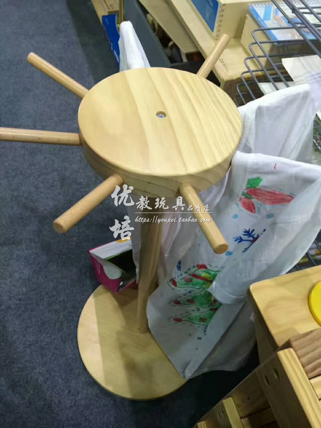 围裙晾架 幼儿早教园儿童手工室内便捷衣服晾架材料置物架教玩具
