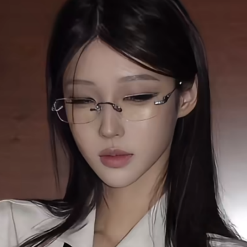 无框纯欲御姐方框金属眼镜防蓝光可配度数近视平光镜老钱风高智感