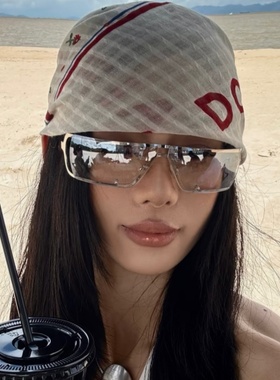 欧美辣妹亚裔风Y2K金属镂空墨镜