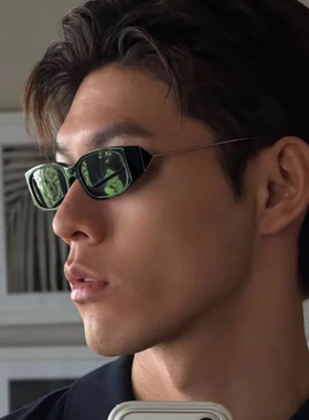 墨镜倒三角复古长方形男士潮痞帅