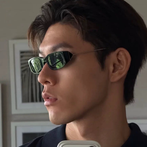 墨镜倒三角复古长方形男士潮痞帅