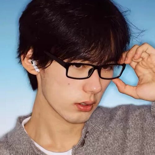 黑色方框素颜眼镜y2k日系超轻