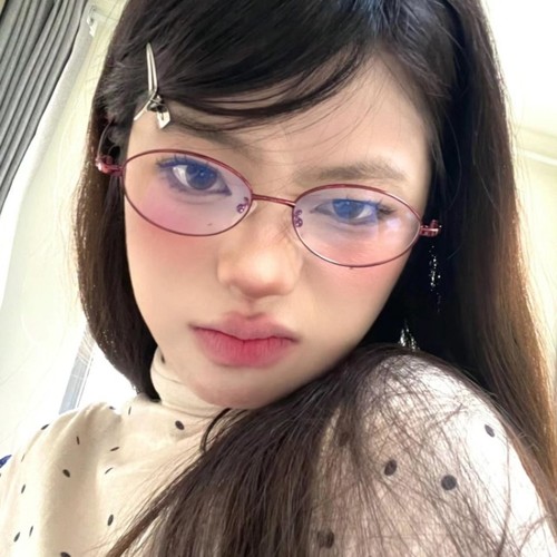 复古书呆子金属红色小框椭圆眼镜