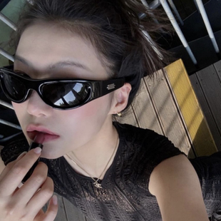 jennie同款联名墨镜gm女款潮方圆脸欧美骑行发箍太阳眼镜可换配饰
