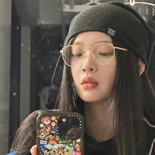 复古金丝边金属小圆框素颜眼镜