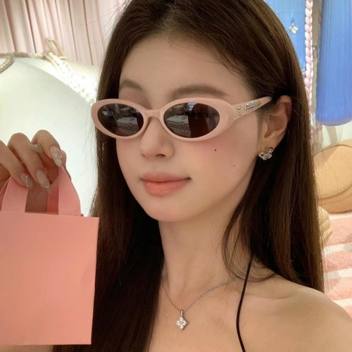 jennie同款gm墨镜椭圆猫眼粉色