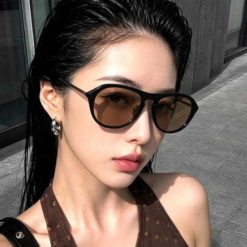 欧美茶色墨镜女蛤蟆镜防紫外线