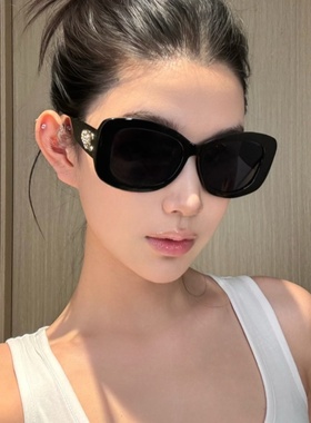 复古大框方形高级感镶钻太阳眼镜