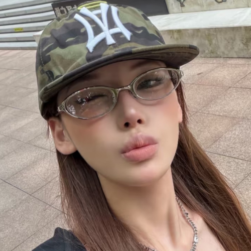 韩版银色猫眼防蓝光近视眼镜女