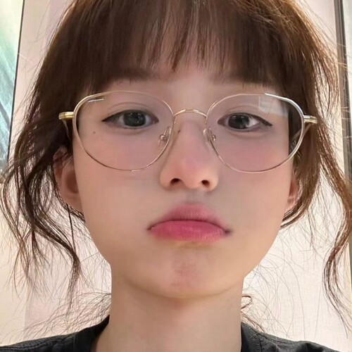 韩系复古椭圆金属金丝方圆脸眼镜