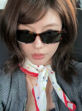韩版复古猫眼豹纹高级网感墨镜女