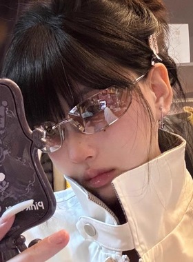 韩版椭圆形猫眼水银墨镜女高级感