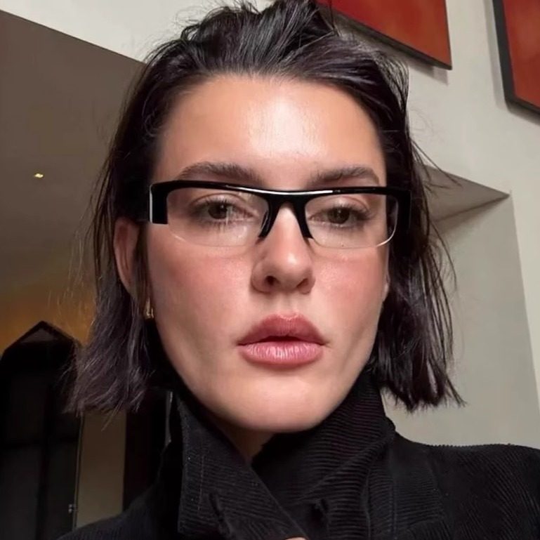 复古美式黑框素颜半框长方形眼镜