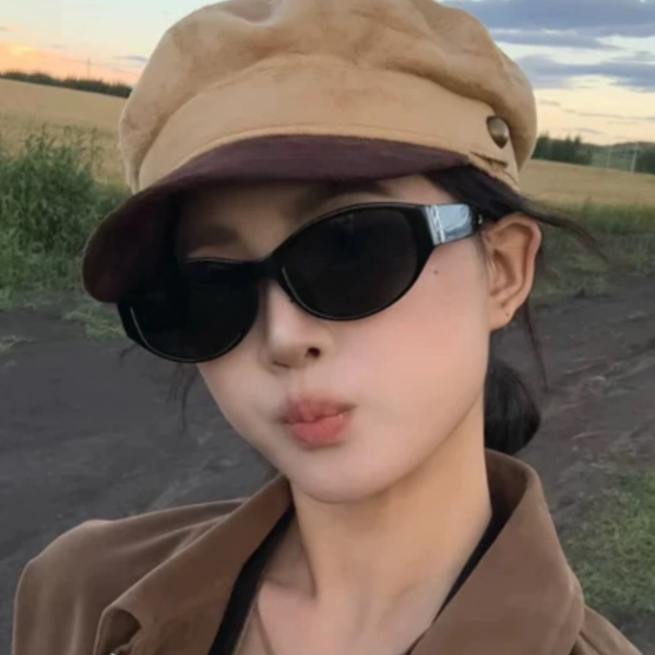 复古椭圆形猫眼偏光防紫外线防晒墨镜女潮方圆脸显瘦高级感太阳镜