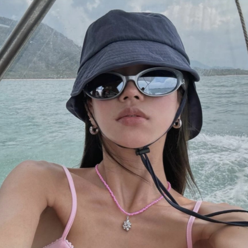 欧美风Y2K辣妹椭圆猫眼gm韩版水银色太阳眼镜骑行户外运动墨镜女