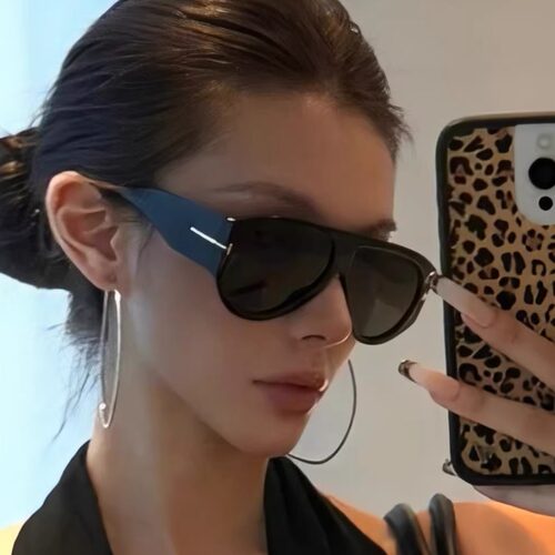 欧美大框遮脸高级感豹纹时髦墨镜